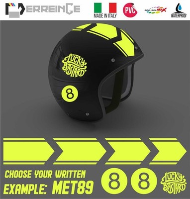 KIT AUFKLEBER CASCO STRICE STICKER DECAL SCOOTER MOTO HELMET LUCKY BASTARD PVC