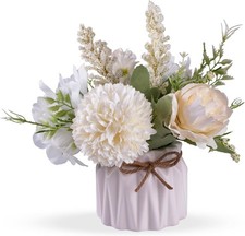Artificial Potted Flowers, Ceramic Vase Wedding Table Centrepiece Plant White