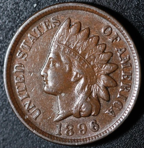 1896 INDIAN HEAD CENT - XF EF - With REPUNCHED DATE *SNOW-25* RPD