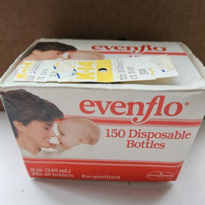 Vtg 1986 Evenflo 150 Disposable Bottles 8oz Pre Sterilized Drop In Bags NOS 