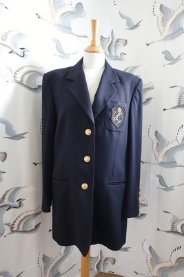 LAUREL CLASSICS by ESCADA Dark navy blue New Wool jacket blazer size 40 UK 12