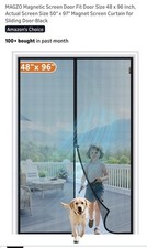 Magnetic Screen Door Fit Door Size 48 x 96 Inch, Actual Screen Size 50"x 97 Blak