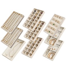 Jewelry Drawer Organizer Inserts Set of 9, Jewelry Trays for Drawers Velvet J...