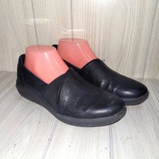 Clarks Collection Kayleigh Womens Black Leather Step Loafers Comfort Shoes 8