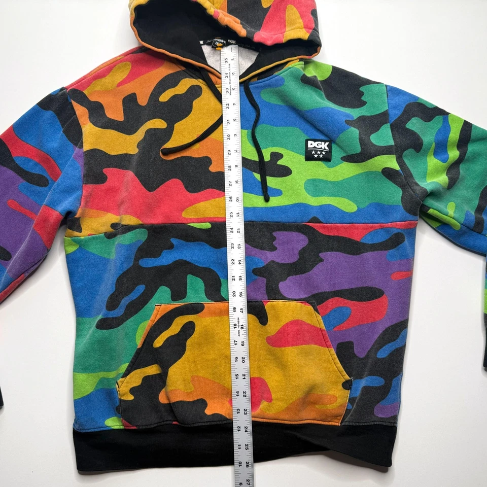 DGK Hoodie Large Multicolor Camo Pullover Skate Streetwear Sweatshirt Men's - Image 4 of 4