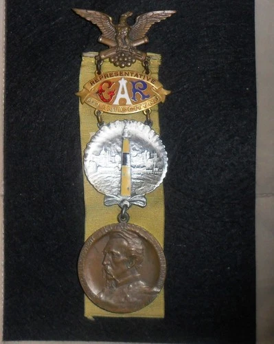 SUPERB 1910 ATLANTIC CITY UNION VETERAN GRAND ARMY REPUBLIC MEDAL