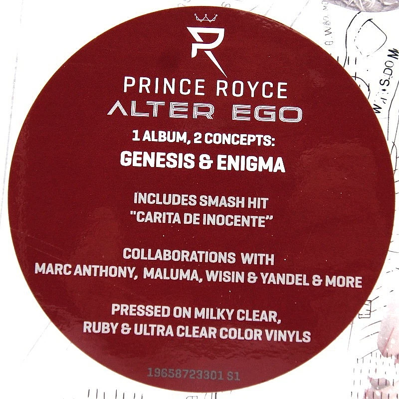 Prince Royce – "Alter Ego"  2022 RE - Latin 3xLP - RUBY/MILKY CLEAR -  NEW - Image 2 of 4