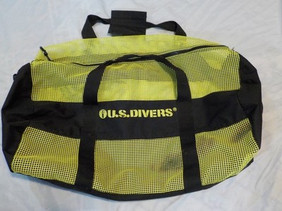 vintage 90s U.S. Divers Scuba Diving snorkel Duffel mesh h2o Gear Bag 30''