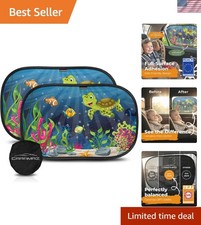 Stylish Ocean Baby Car Window Shade - 98.6 UV Protection, 2 Pack, 20"x12"