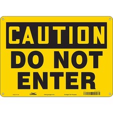 Condor 472J95 Safety Sign, 10 In Height, 14 In Width, Polyethylene, Horizontal