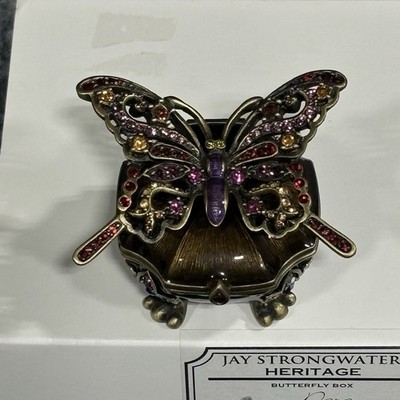 Jay Strongwater Heritage Jeweled Butterfly Box Dara Jewel USA Made SDH7303450