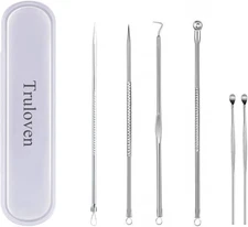 6PCS Blackhead Remover Extractor Pimple Popper Tool Kit Stainless Steel Facial