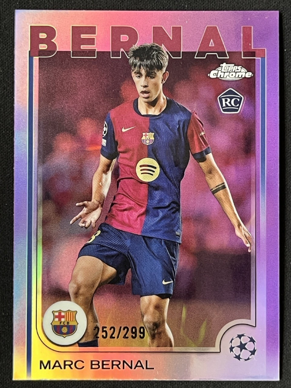 Marc Bernal 2024-25 Topps Chrome UCC Violet Refractor RC /299 #39