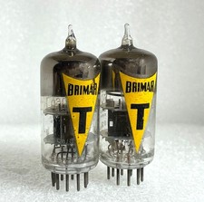 coppia tubi abbinati 6060 Brimar E81CC ECC801s 12AT7 UK tubi piastre nere
