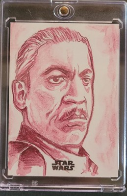 Star Wars Topps Finest SKC-AA Moff Gideon Star Wars Sketch card by Jason Sobol