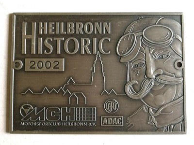 Plakette Heilbronn Historic 2002 MCH VFV ADAC Emblem Schild Andenken Sammler