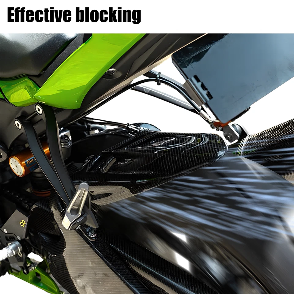 For 2021-2025 Kawasaki Ninja ZX-6R zx6r Carbon Fiber Rear Hugger Fender Mudguard - Изображение 4 из 4