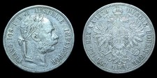 RARE 1879 AUSTRIA FRANZ JOSEPH 1 FLORIN - GREAT CONDITION COIN