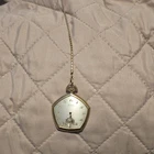 Gruen Veri-Thin Vintage 17J Mechanical Open Face Gold Filled Pocket Watch Chain