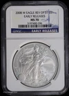 2008 W $1 Burnished American Silver Eagle Rev of '07 Early Release NGC MS 70