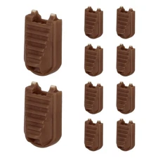 Zipper Pull Tabs Cord End Tips Shoelace End Clips - (10 Pack, Brown)