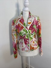 Sandra Vintage Cropped Floral Blazer Jacket Colorful 4P Excellent Preppy Y2K