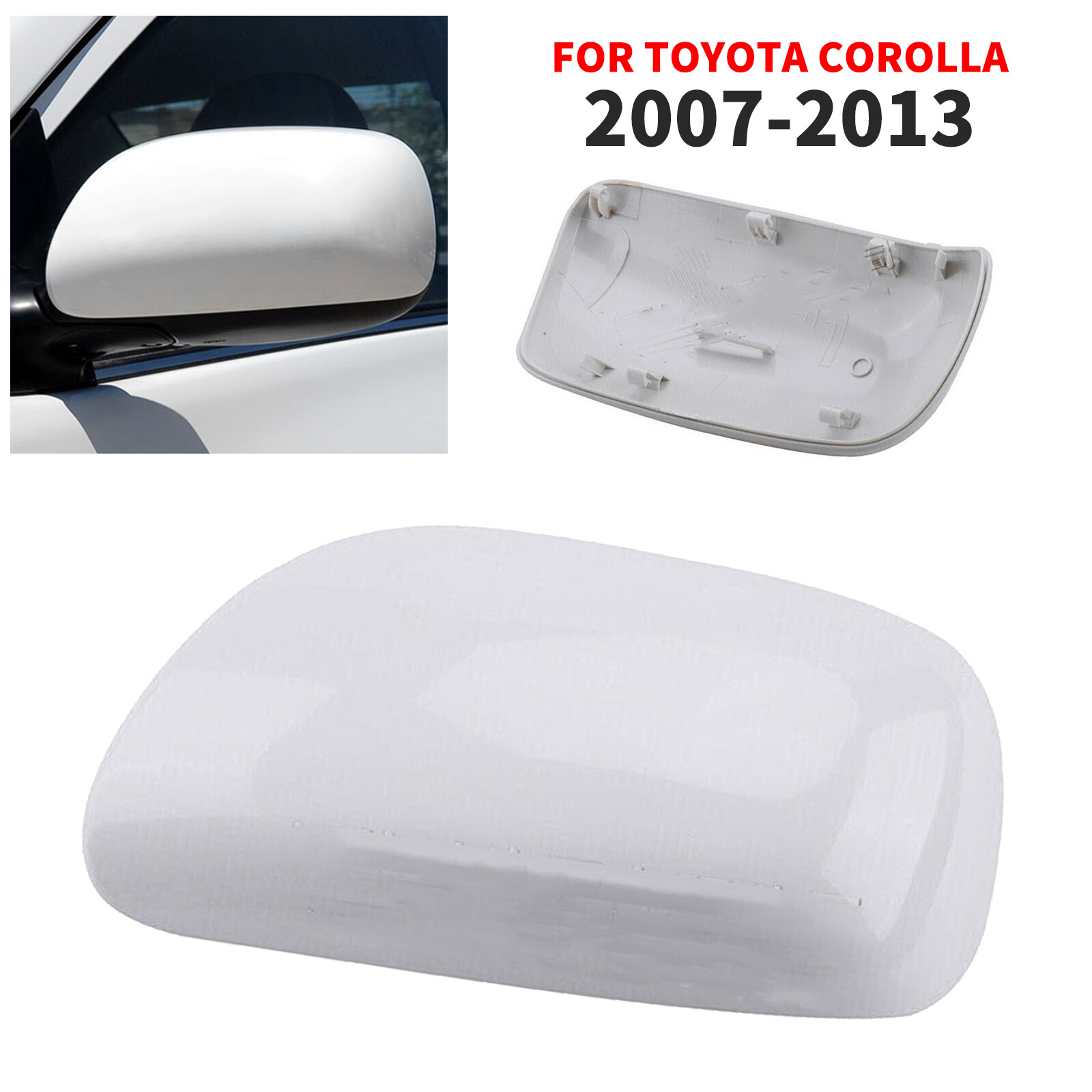 For Toyota Corolla 2007-2013 Rear View Side Mirror Housing Cover White Left Side
