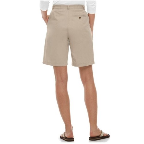 L.L. Bean Womens Wrinkle Free Bayside High Rise Hidden Comfort Shorts Sz 12 NEW - Picture 3 of 14