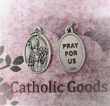 Saint St. Hubert - Pray for Us - Oxidized Italian Silver Tone 1" Die-Cast Medal 