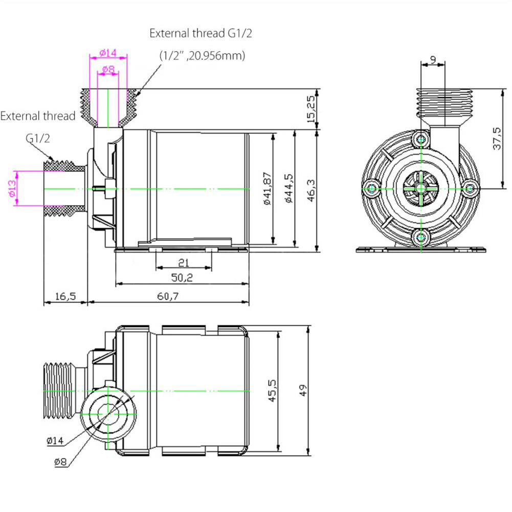 12V High Pressure Small Brushless Submersible Water Pump Automatic Self-priming