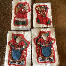 Soft Sculptures SANTA VIP Cranston Father Christmas STANDING Fabric Panel lot 4