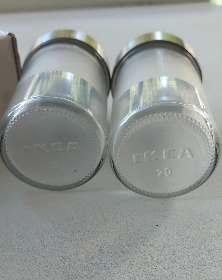 IKEA DROPPAR Barattoli Spezie Maya Robert Vetro Smerigliato Acciaio Inox - Immagine 4 di 4