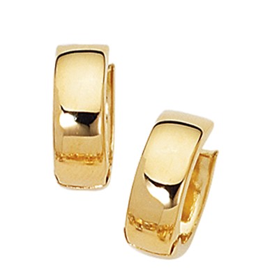 Ritastephens 14k einfarbig gelbgold Huggies Reifen Ohrringe 17 mm