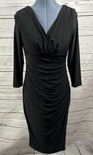 LAUREN Ralph Lauren Womens 8 Black 3/4 Sleeve Faux Wrap