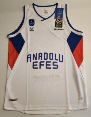 Anadolu Efes Istanbul 2021/22 Basketball Away Jersey Bilcee White M-XL NEW
