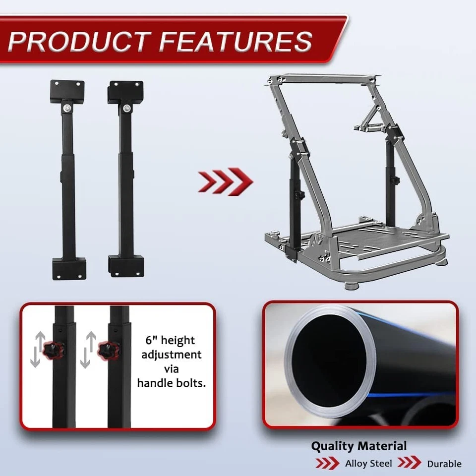 Supllueer Racing Simulator Wheel Stand Support Arm Adjustable with Mounting Part - Image 3 of 4