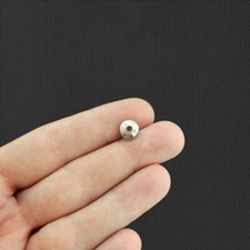 Stainless Steel Spacer Beads 8mm x 4mm - Silver Tone - 12 Beads - SC5840