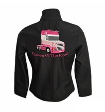 Queen Of The Road V8 Lorry Softshell Jacket Trucking Gift Present Female Clothes