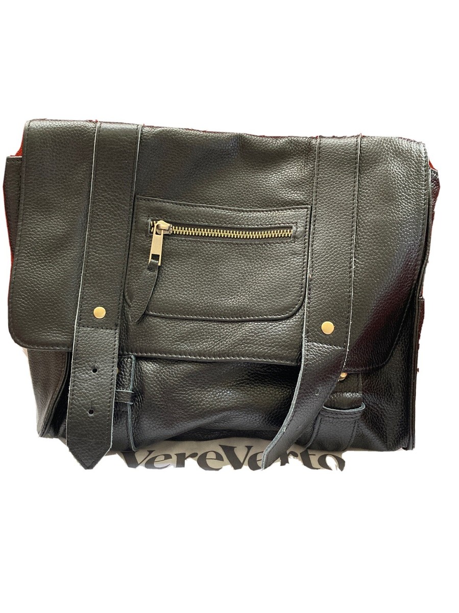 Vere Verto Suede Italian Leather Convertible Bag Vere Verto Small Backpack Black Leather With Straps For  main image 3