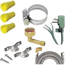 Certified Appliance Dishwasher Installation Kit w/ Right-Angle Plug Head