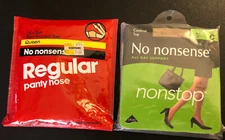 NOS Vintage No Nonsense Panty Hose Regular & Non Stop ~ Queen & C ~ 1984 Venture