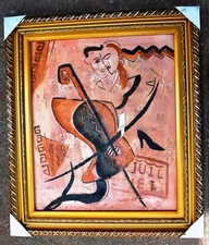 ABSTRACT JULIETE LOVER HAND PAINT COLORFUL  OIL PAINTING 24" ON CANVAS 217 GIFT