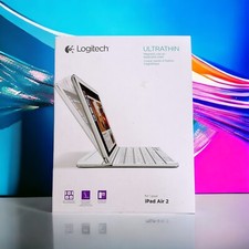 WHITE Logitech Ultrathin Magnetic Clip-On Keyboard Cover for iPad Bluetooth