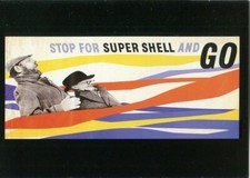 Hans Schleger 'ZERO' artwork on modern postcard - Shell petrol advert 1958