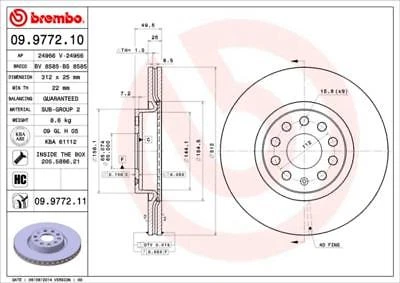Brembo 09.9772.11 Brake Disc