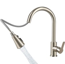 Kitchen Faucet with Pull down Sprayer Single Level Stainless Steel Kitchen Sink