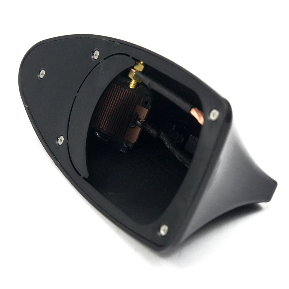 Cubierta de antena aérea estilo aleta de tiburón señal AM/FM de techo universal negra para automóvil Foto 4 de 4