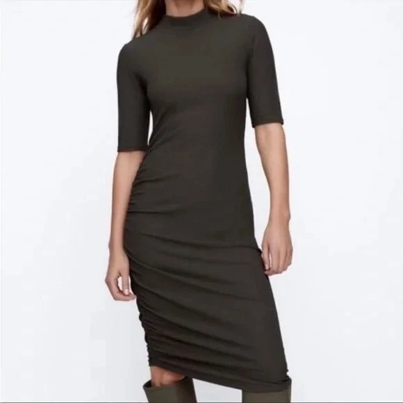Zara mock neck clearance dress