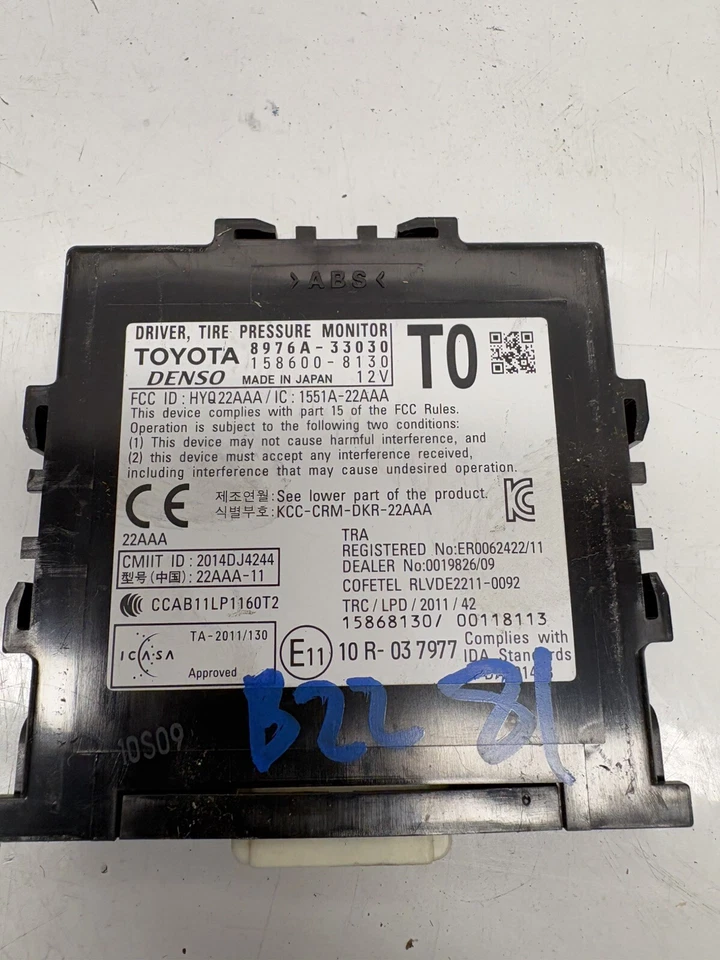 Lexus GS 8976A-33030 Tire Pressure Monitor Control Module 2016 16-19, 350 gs350 - Image 2 of 2