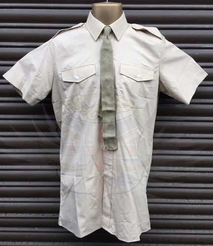 BRITISH ARMY SURPLUS ISSUE ALL RANKS FAD GRADE 1 FAWN SHORT SLEEVE DRESS SHIRT